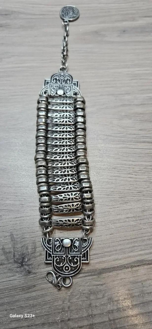 Vintage Ottoman Turkish Melmed V10 Para Metal Coin Bracelet Lobster Clasp